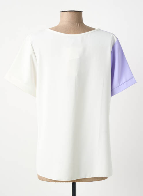 Top manches courtes manches courtes blanc COULEURS DU TEMPS femme