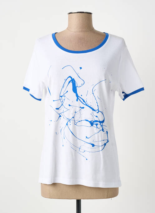 T-shirt sérigraphie floquée manches courtes blanc GUY DUBOUIS femme