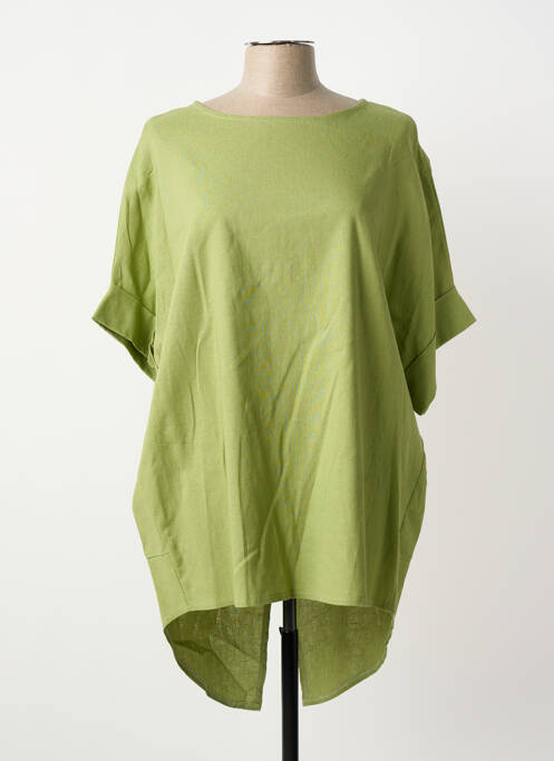 Tunique manches courtes col rond vert COULEURS DU TEMPS femme