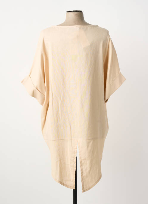 Tunique manches courtes col rond beige COULEURS DU TEMPS femme
