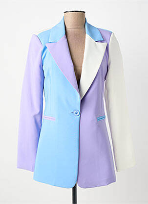 Blazer finition intérieure doublée bleu COULEURS DU TEMPS femme