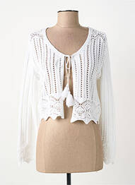 Gilet manches longues coupe cintrée blanc MERI & ESCA femme