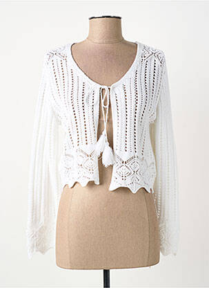 Gilet manches longues coupe cintrée blanc MERI & ESCA femme