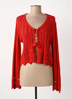 Gilet manches longues coupe cintrée rouge MERI & ESCA femme