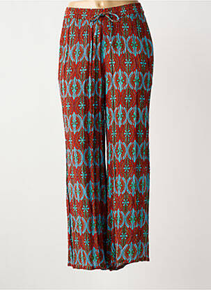 Pantalon large tissage crêpe taille normale rouge L'ATELIER D'ANNA femme