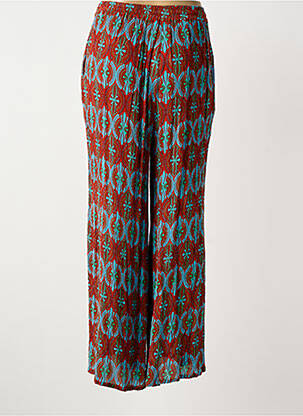 Pantalon large tissage crêpe taille normale rouge L'ATELIER D'ANNA femme