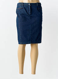 Jupe mi-longue coupe droite bleu GUY DUBOUIS femme