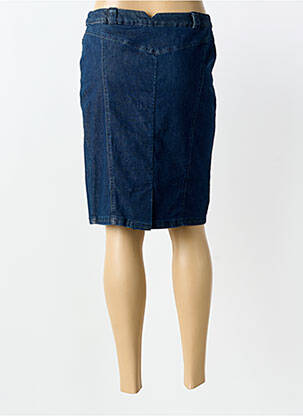 Jupe mi-longue stretch bleu GUY DUBOUIS femme