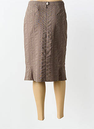 Jupe mi-longue taille normale marron FRANCE RIVOIRE femme