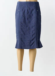 Jupe mi-longue coupe droite bleu FRANCE RIVOIRE femme