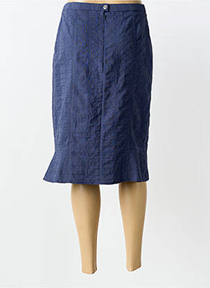 Jupe mi-longue coupe droite bleu FRANCE RIVOIRE femme
