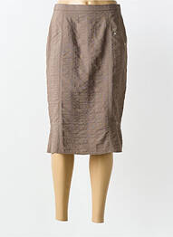 Jupe mi-longue coupe droite marron IMPULSION femme