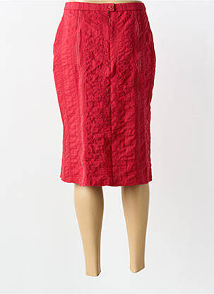 Jupe mi-longue coupe droite rouge GUY DUBOUIS femme