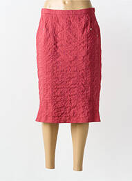 Jupe mi-longue coupe droite rouge GUY DUBOUIS femme