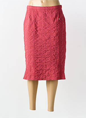 Jupe mi-longue coupe droite rouge IMPULSION femme