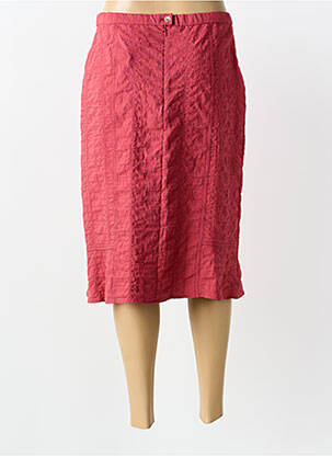 Jupe mi-longue coupe droite rouge GUY DUBOUIS femme
