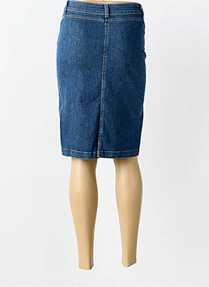 Jupe mi-longue stretch bleu GUY DUBOUIS femme