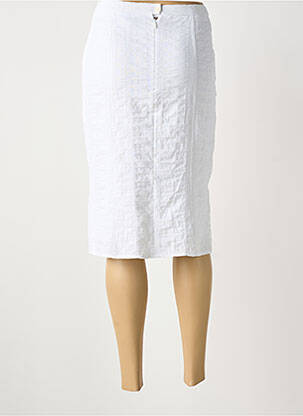 Jupe mi-longue coupe droite blanc GUY DUBOUIS femme
