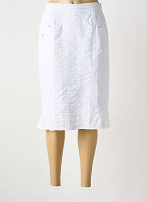 Jupe mi-longue coupe droite blanc IMPULSION femme
