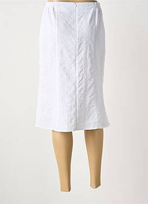Jupe mi-longue coupe droite blanc GUY DUBOUIS femme