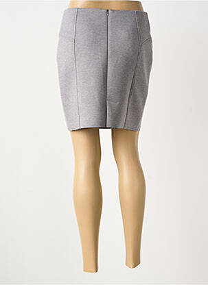 Jupe courte fermeture zippée au dos gris GUY DUBOUIS femme