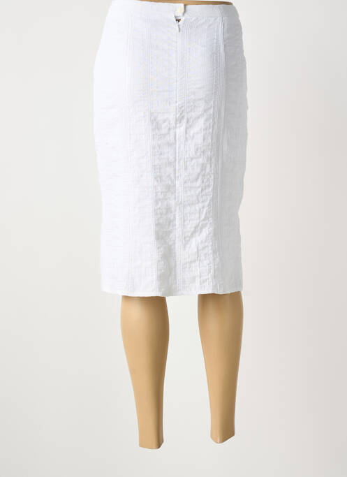 Jupe mi-longue blanc GUY DUBOUIS femme