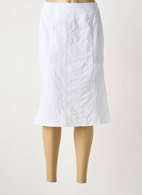 Jupe mi-longue blanc GUY DUBOUIS femme