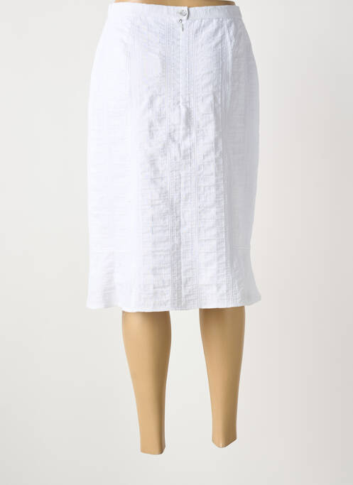 Jupe mi-longue coupe droite blanc IMPULSION femme