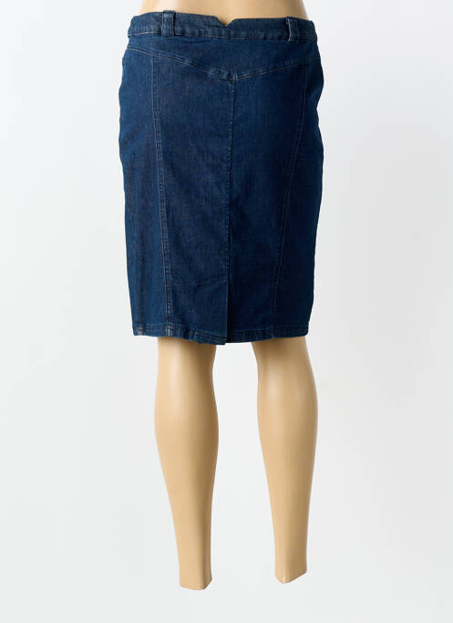 Jupe mi-longue stretch bleu GUY DUBOUIS femme