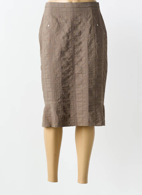 Jupe mi-longue marron IMPULSION femme