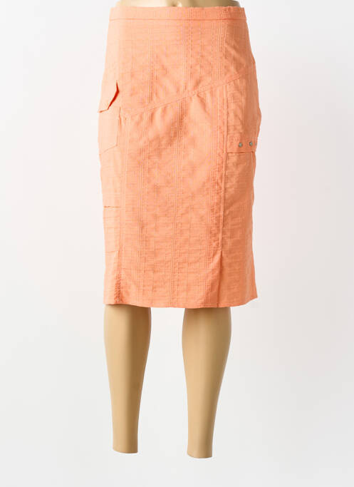 Jupe mi-longue orange FRANCE RIVOIRE femme