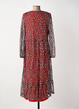 Robe longue manches longues manches longues rouge GUY DUBOUIS femme