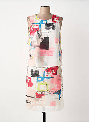 Robe mi-longue sans manche sans manche beige GUY DUBOUIS femme