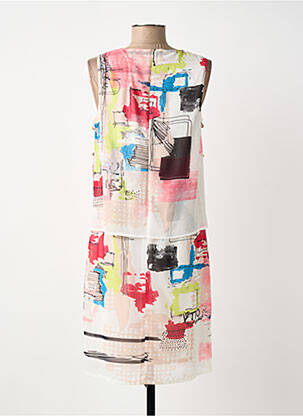 Robe mi-longue sans manche sans manche beige GUY DUBOUIS femme