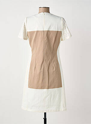 Robe mi-longue manches courtes manches courtes beige MERI & ESCA femme