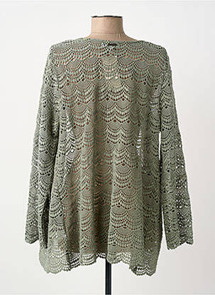 Gilet manches longues col châle vert L'ATELIER D'ANNA femme