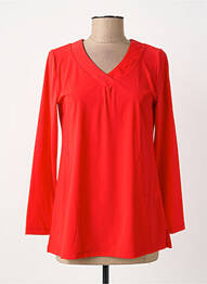 Top tissage jersey manches longues rouge GREGORY PAT femme
