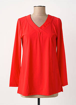 Top tissage jersey manches longues rouge GREGORY PAT femme