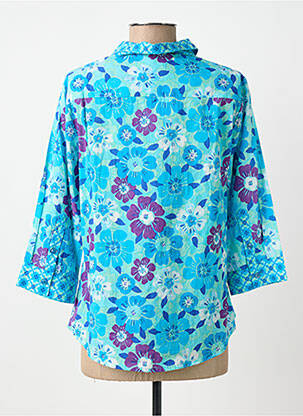 Chemisier imprimé fleurs manches longues bleu AGATHE & LOUISE femme