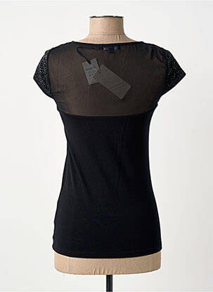 Top tissage jersey manches courtes noir MORGAN femme