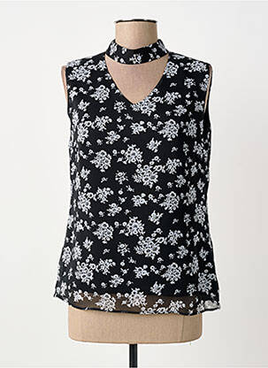 Top tissage crêpe sans manche noir GREGORY PAT femme