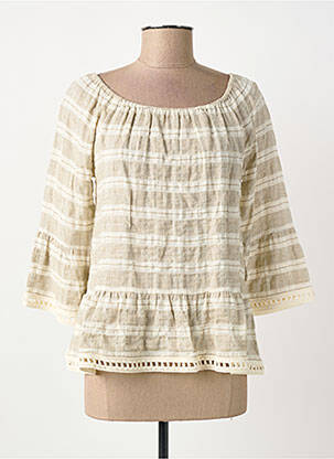 Top coupe cintrée manches longues beige MERI & ESCA femme