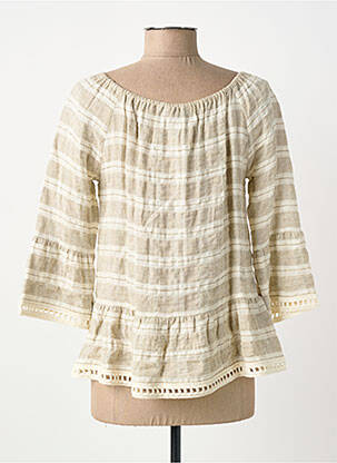 Top coupe cintrée manches longues beige MERI & ESCA femme
