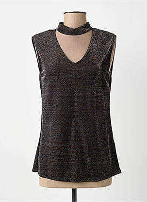 Top stretch sans manche noir MORGAN femme