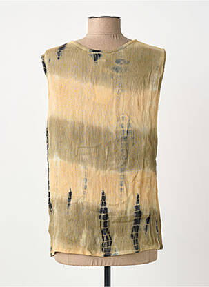 Top tissage crêpe sans manche beige L'ATELIER D'ANNA femme