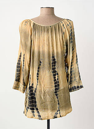 Top coupe cintrée manches longues beige L'ATELIER D'ANNA femme
