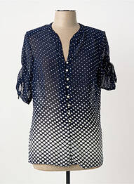 Chemisier coupe cintrée manches 3/4 bleu GUY DUBOUIS femme