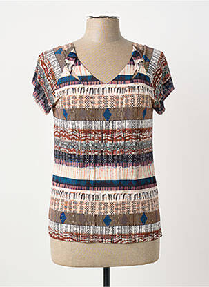 Top tissage jersey manches courtes beige MERI & ESCA femme