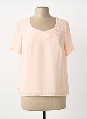 Top tissage crêpe manches courtes rose GUY DUBOUIS femme