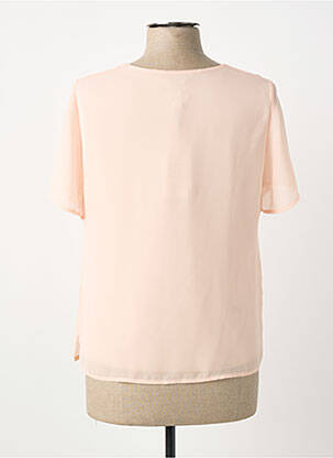 Top tissage crêpe manches courtes rose GUY DUBOUIS femme